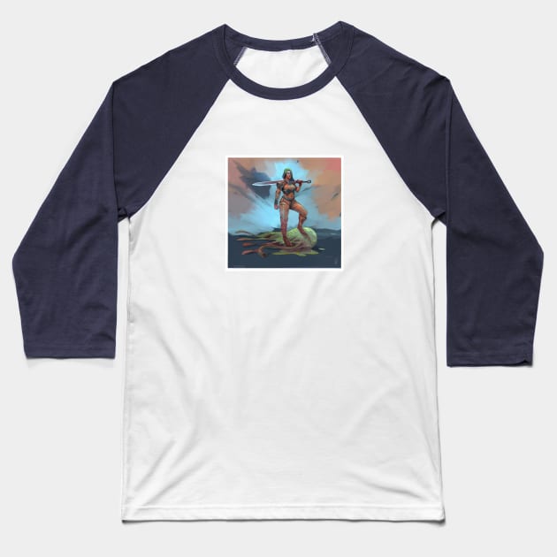 Battle Angel Baseball T-Shirt by Mehedi Haque